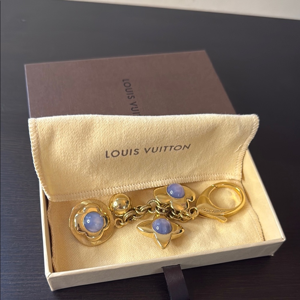 Louis Vuitton Bijoux Sac Tresor Gold Tone Key Ring Bag Charm - Picture 7 of 7